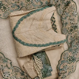 Pakistani inspired Ready 3-Pieces (Chickenkari Embroidery)